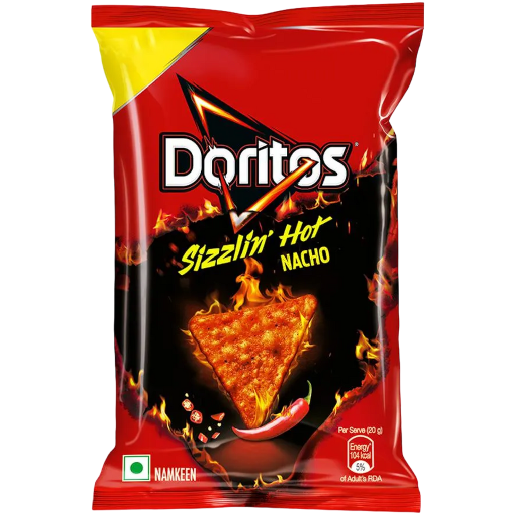 Doritos Sizzlin' Hot Nacho Flavour (Indian) – 1.55oz (44g)