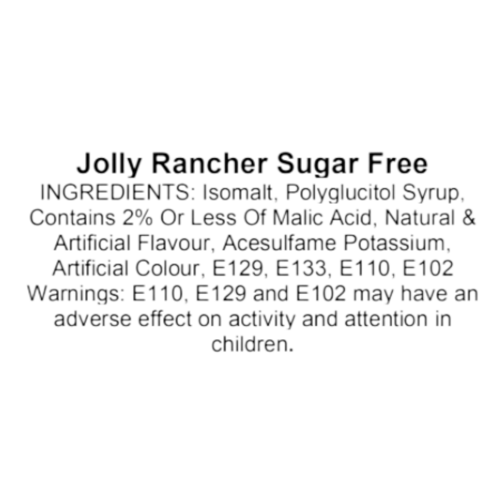 Jolly Rancher Zero Sugar Hard Candy Assorted Fruit Flavours Peg Bag - 3.6oz (102g)
