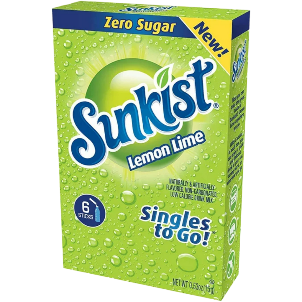 Sunkist Lemon Lime Zero Sugar Singles to Go Drink Mix - 6 Pack (0.53oz (15g))