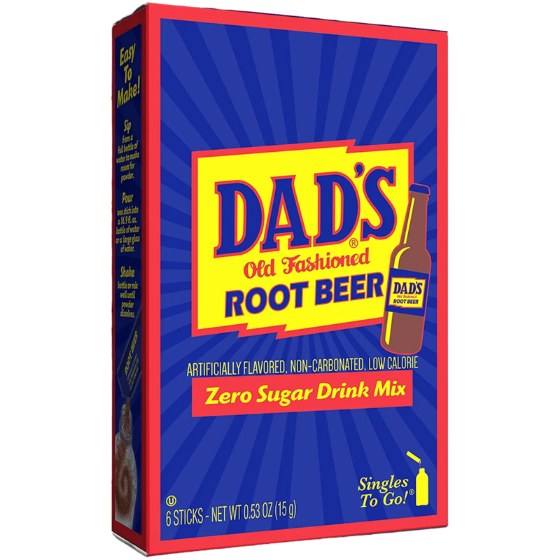 Dad's Old Fashioned Root Beer Zero Sugar Drink Mix Singles To Go - 6 Pack (0.53oz (15g))