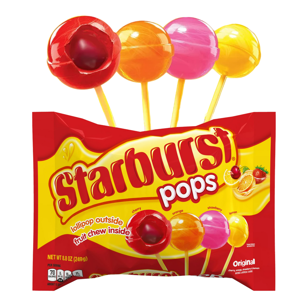 Starburst Pops Fruit Chew Filled Lollipop - SINGLE 0.85oz (24g)