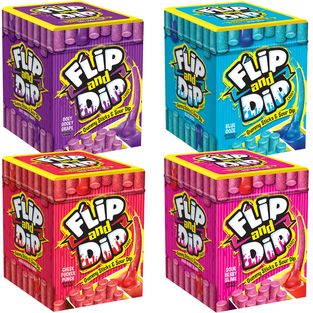 Flip And Dip Gummy Sticks & Sour Dip - 3.4oz (96g)