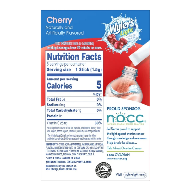 Wyler's Light Singles To Go Cherry Sugar Free - 8 Pack - 0.41oz (11.6g)