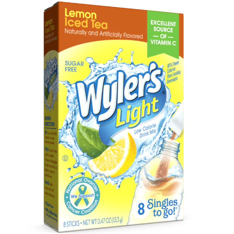 Wyler's Light Singles To Go Lemon Iced Tea Sugar Free - 8 Pack - 0.47oz (13.3g)