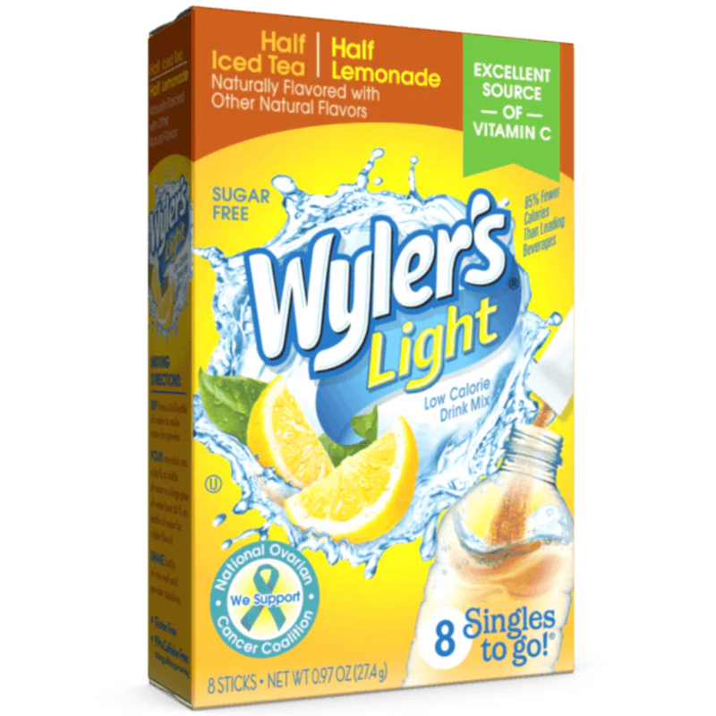 Wyler's Light Singles To Go Half Iced Tea Half Lemonade Sugar Free - 8 Pack - 0.97oz (27.4g)