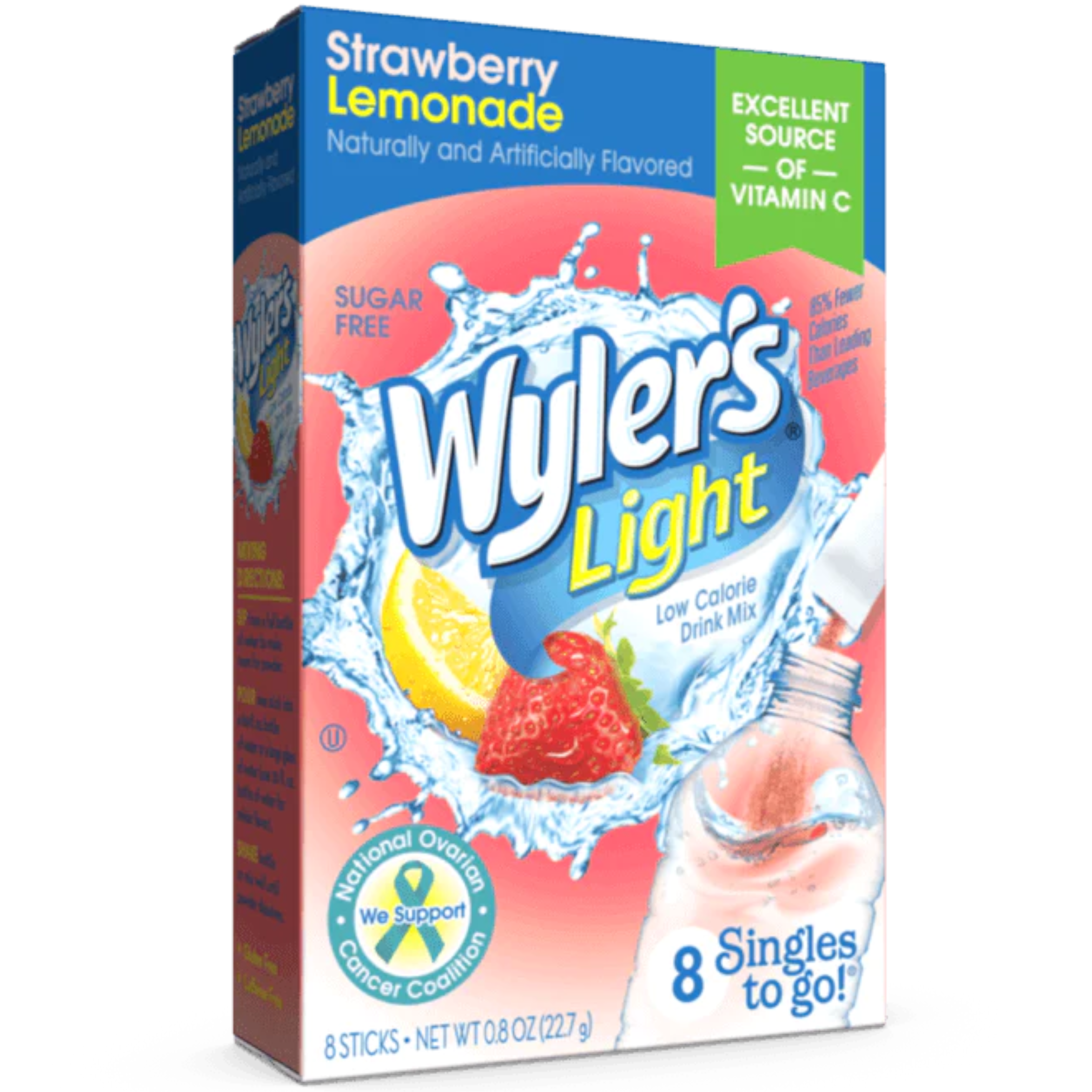 Wyler's Light Singles To Go Strawberry Lemonade - 8 Pack - 0.8oz (22.7g)