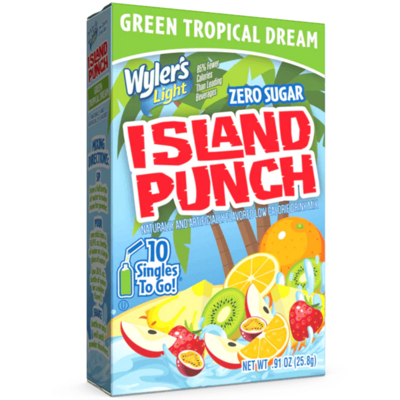 Wyler's Light Singles To Go Island Punch Green Tropical Dream Sugar Free 10-Pack - 0.91oz (25.8g)