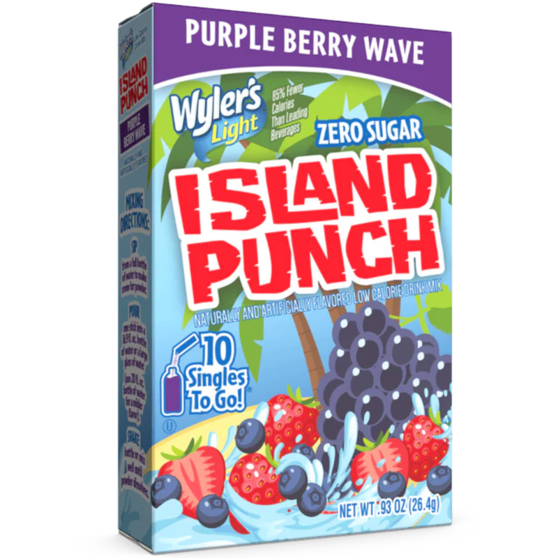 Wyler's Light Singles To Go Island Punch Purple Berry Wave Sugar Free 10-Pack - 0.91oz (25.8g)