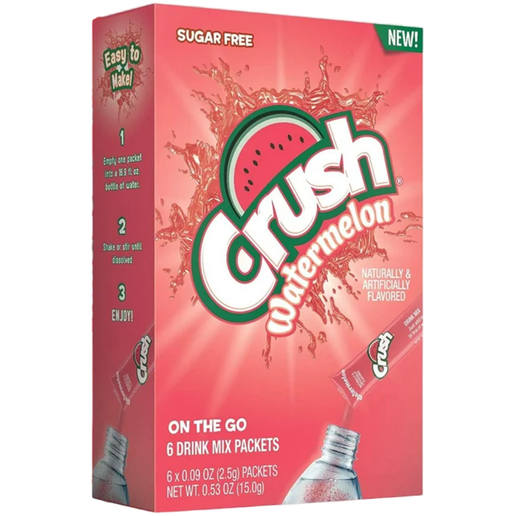 Crush Watermelon Zero Sugar Singles to Go Drink Mix 6 Pack - 0.53oz (15g)