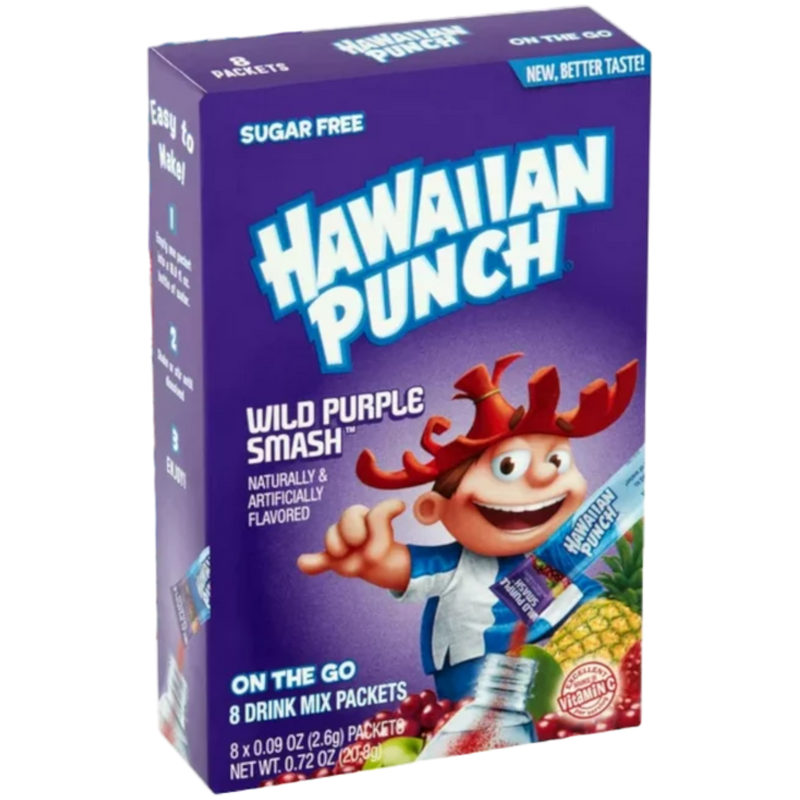 Hawaiian Punch Wild Purple Smash Zero Sugar Singles to Go Drink Mix 8 Pack - 0.72oz (20.8g)