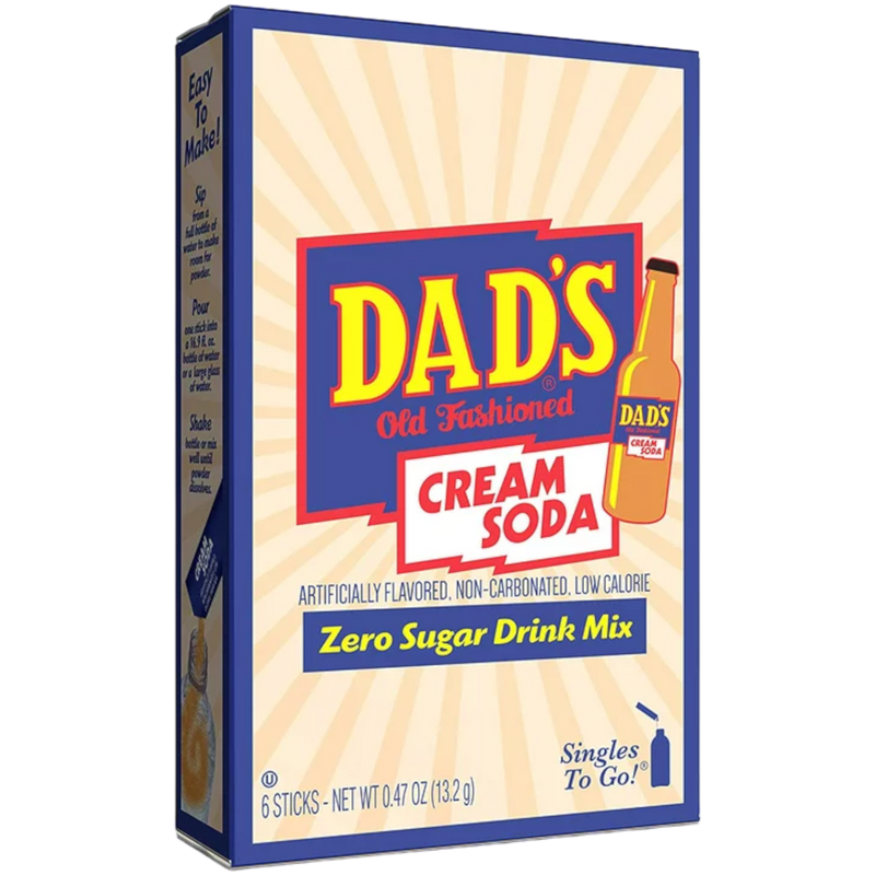 Dad's Old Fashioned Cream Soda Zero Sugar Drink Mix Singles To Go - 6 Pack (0.47oz (13.2g))