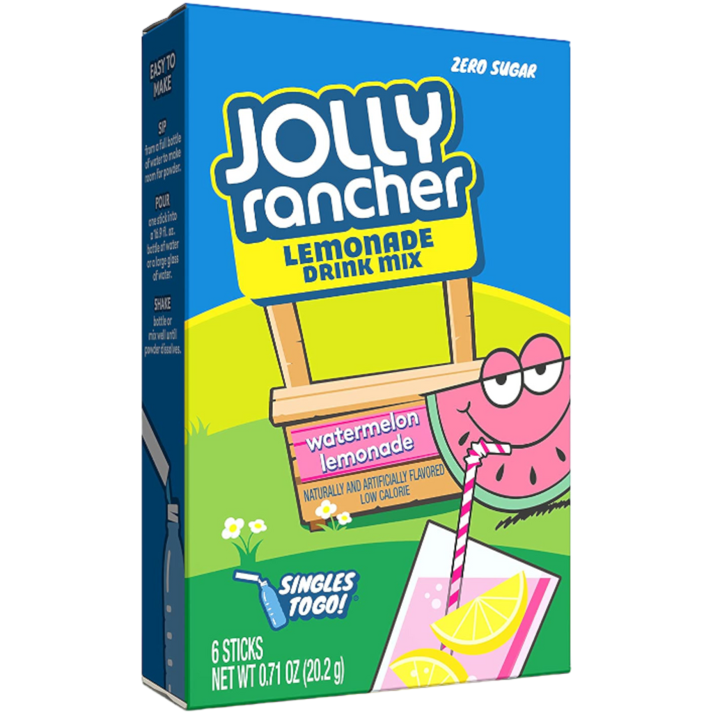 Jolly Rancher Watermelon Lemonade Drink Mix Zero Sugar Singles to Go 6 Pack - 0.71oz (20.2g)