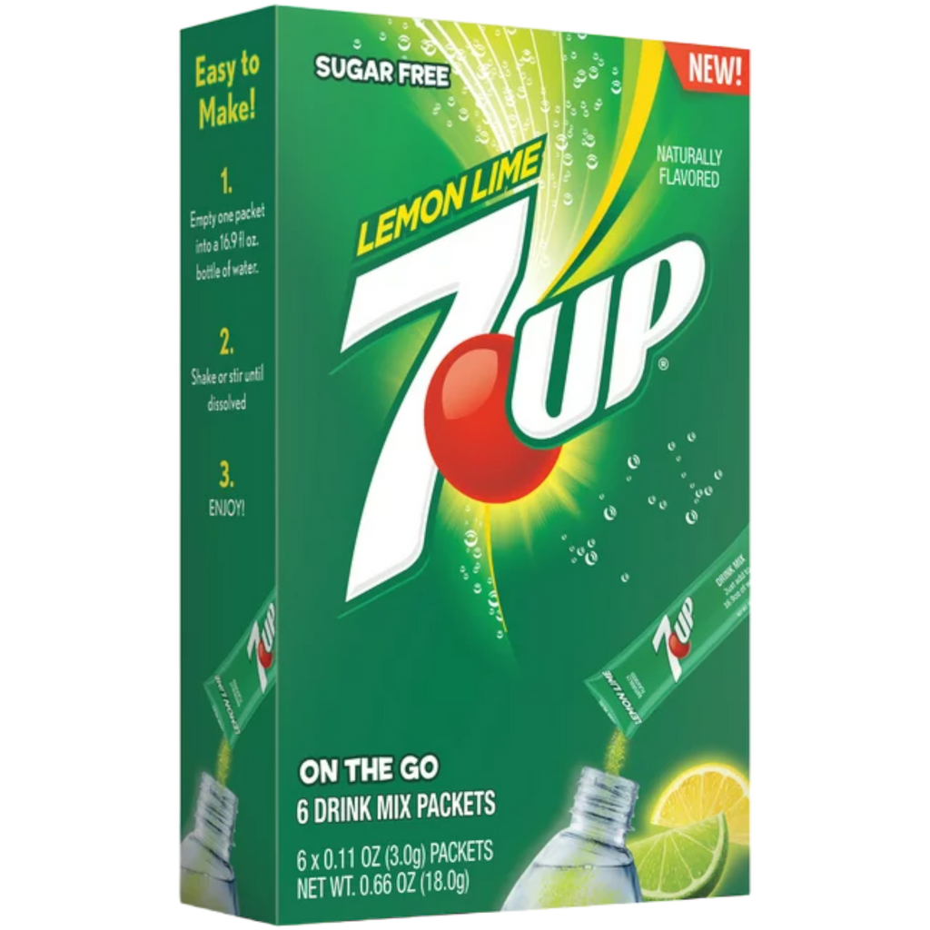 7UP Lemon Lime Singles To Go Zero Sugar Drink Mix 6 Pack - 0.66oz (18g)