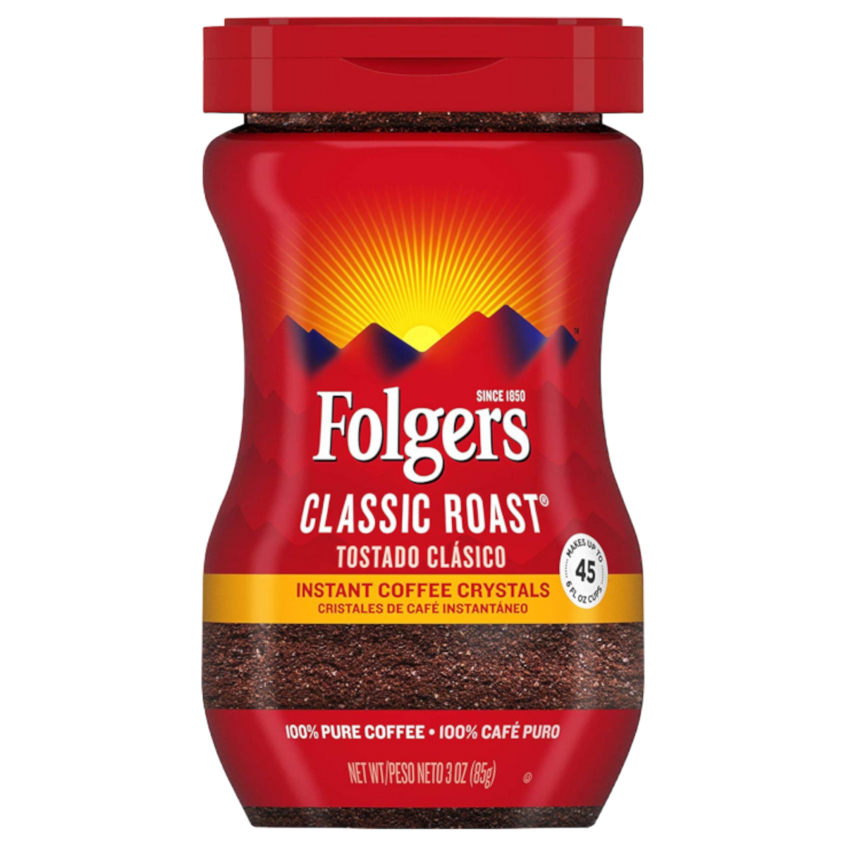 Folgers Classic Roast Instant Coffee - 3oz (85g) | Poppin Candy