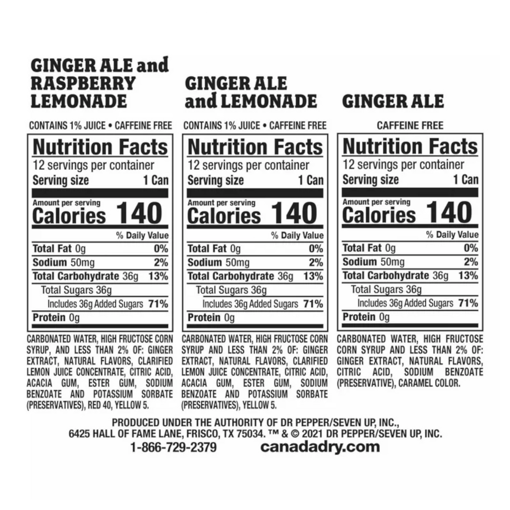 Canada Dry Ginger Ale & Raspberry Lemonade - 12fl.oz (355ml)