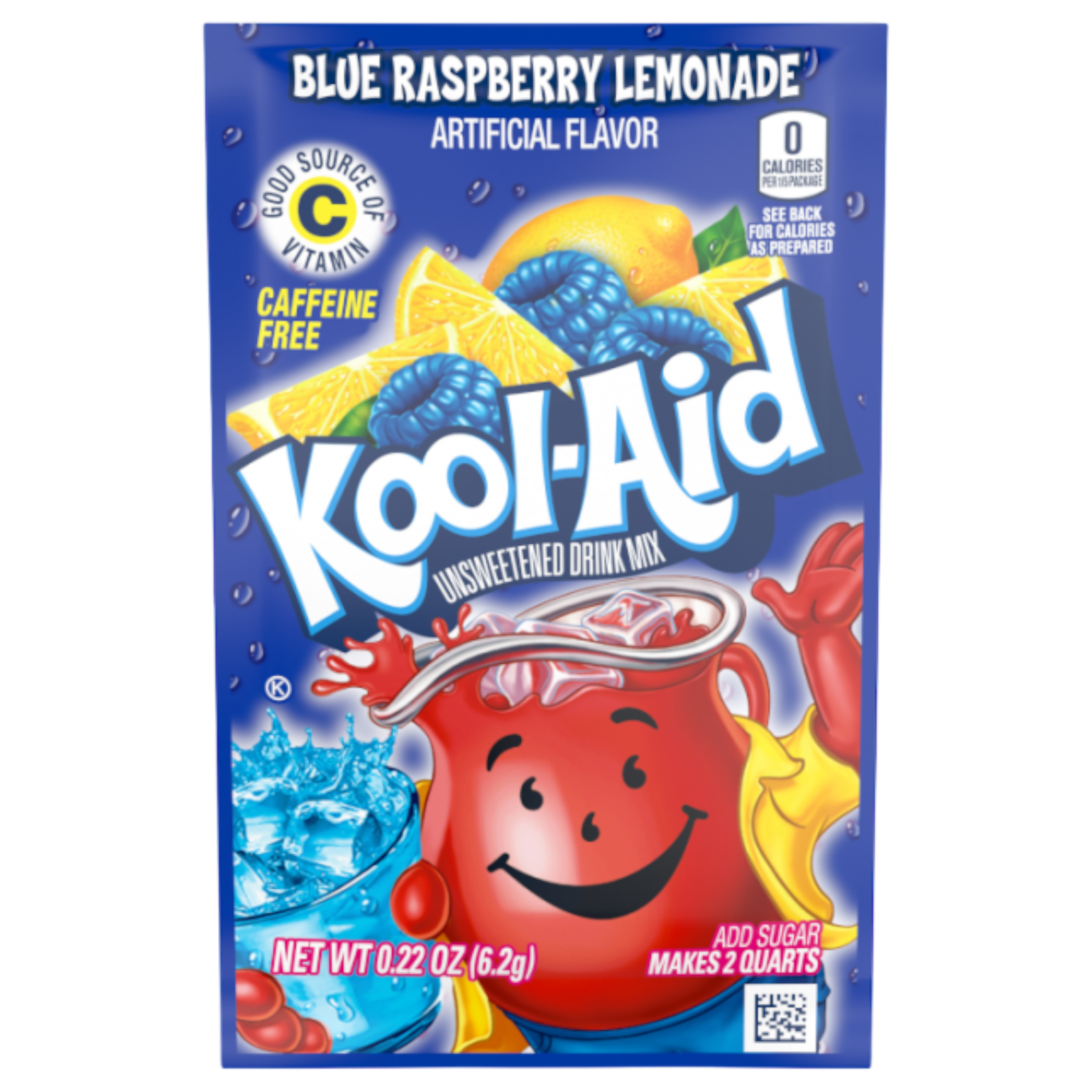 Kool Aid Blue Raspberry Lemonade Unsweetened Drink Mix Sachet - 0.22oz (6.2g)