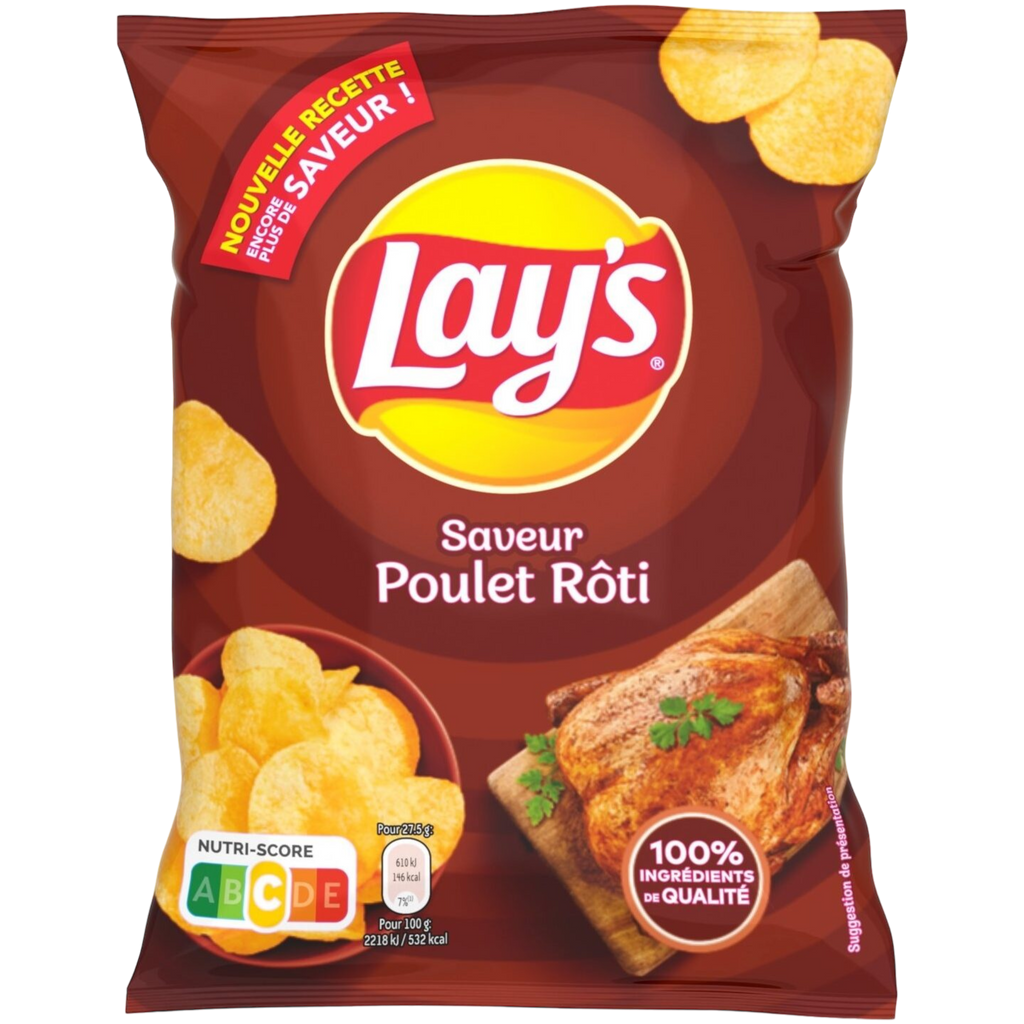 Lay's Poulet Rôti (Rotisserie Chicken) Potato Crisps Grab Bag (France) - 1.6oz (45g)