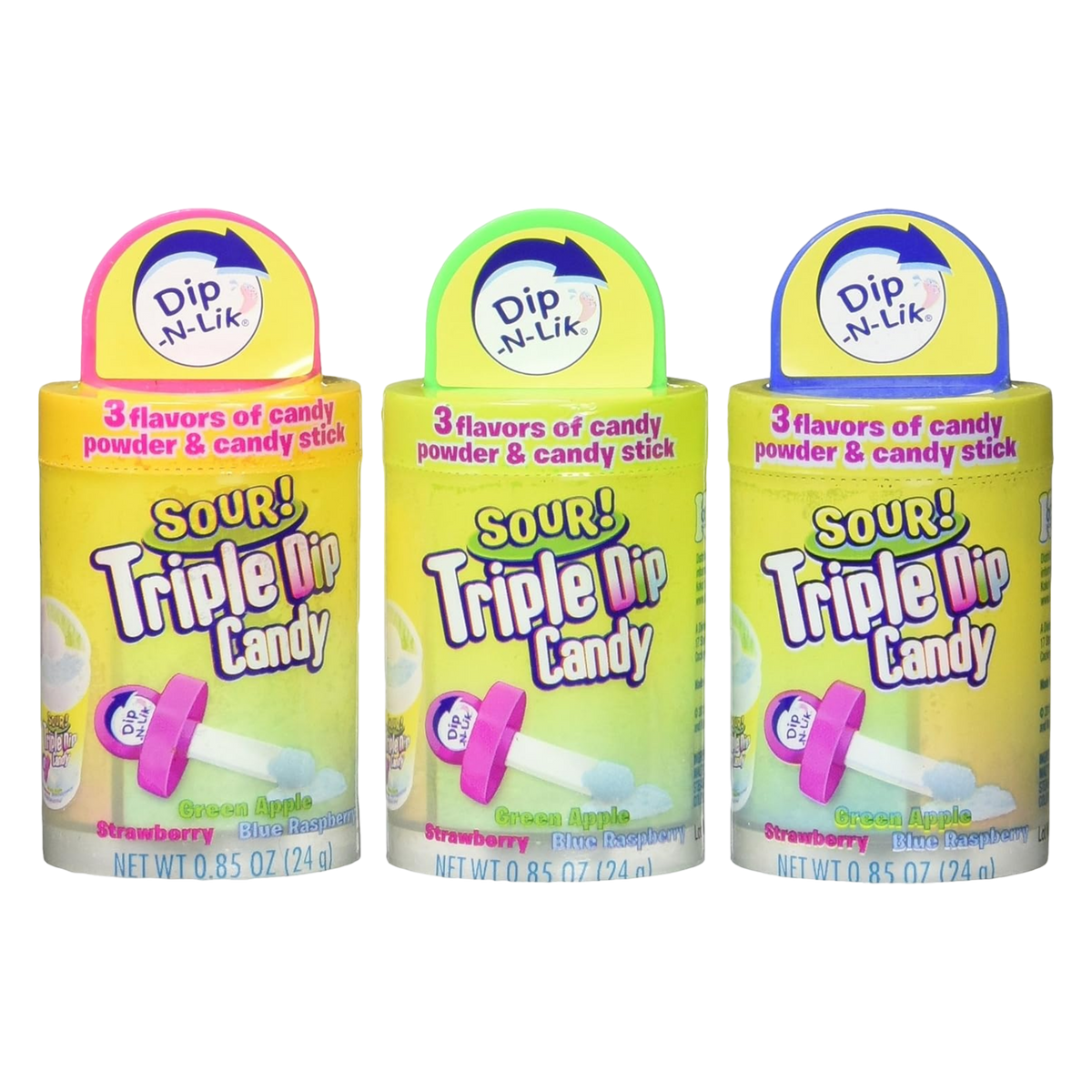 Dip-N-Lik Triple Dip Candy Sour - 0.84oz (24g) | Poppin Candy