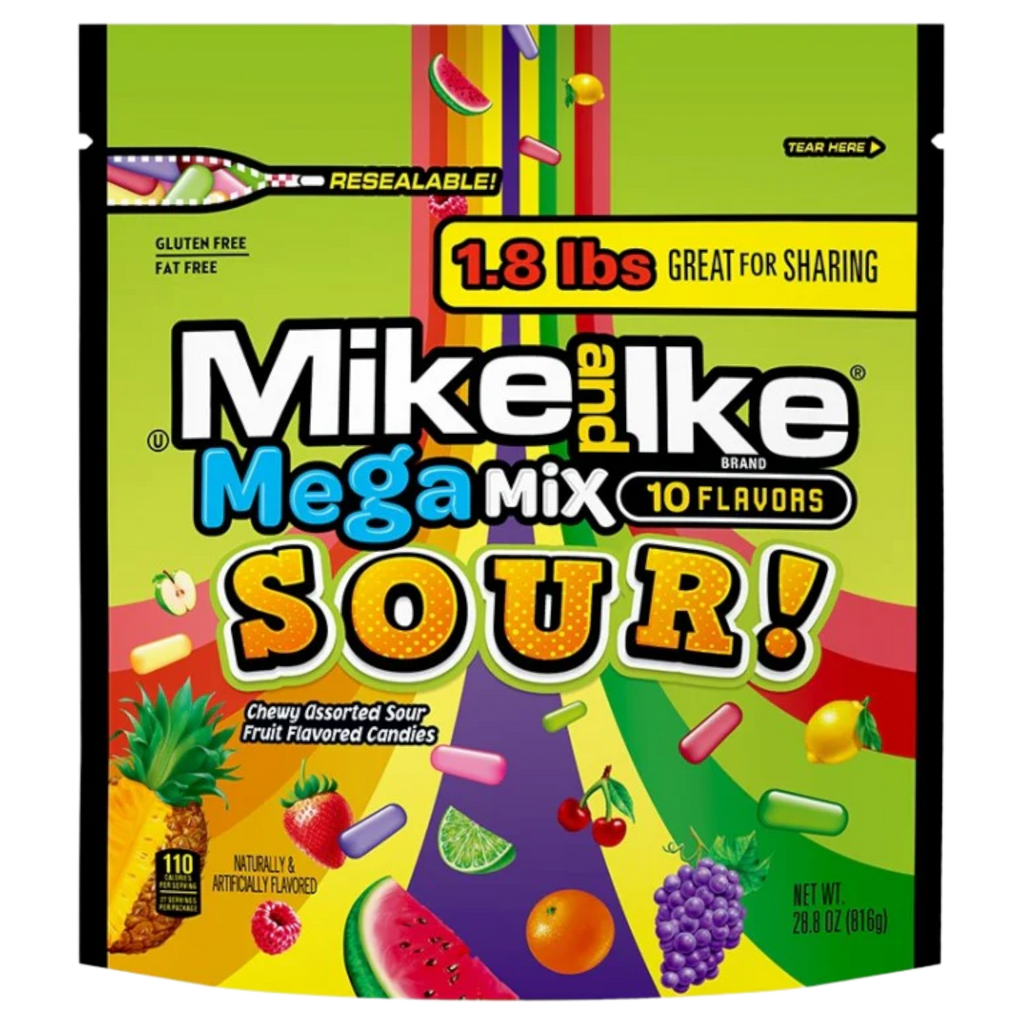 Mike And Ike Mega Mix Sour! Large Share Bag - 28.7oz (816g)