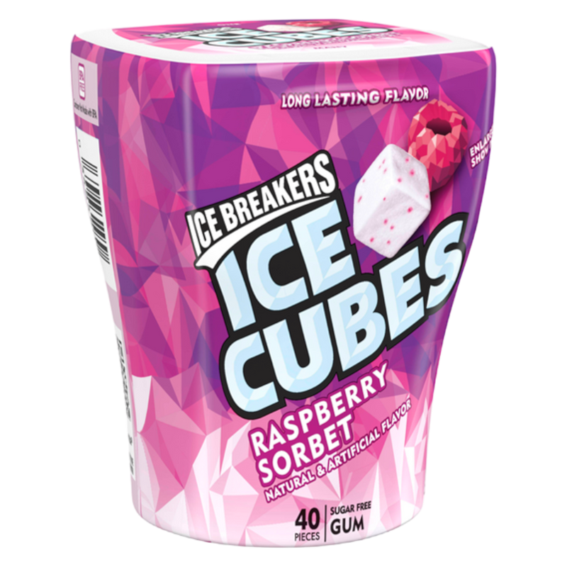 Ice Breakers Ice Cubes Raspberry Sorbet Sugar Free Gum - 3.24oz (92g)