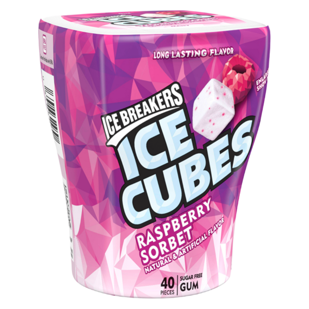 Ice Breakers Ice Cubes Raspberry Sorbet Sugar Free Gum - 3.24oz (92g)