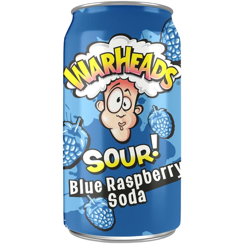 Warheads Sour! Blue Raspberry Soda - 12oz (355ml)