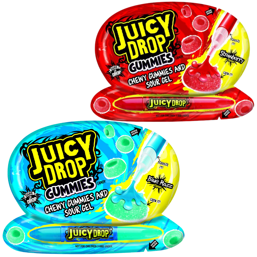 Juicy Drop Gummies And Sour Gel Pen 2oz 57g Poppin Candy 