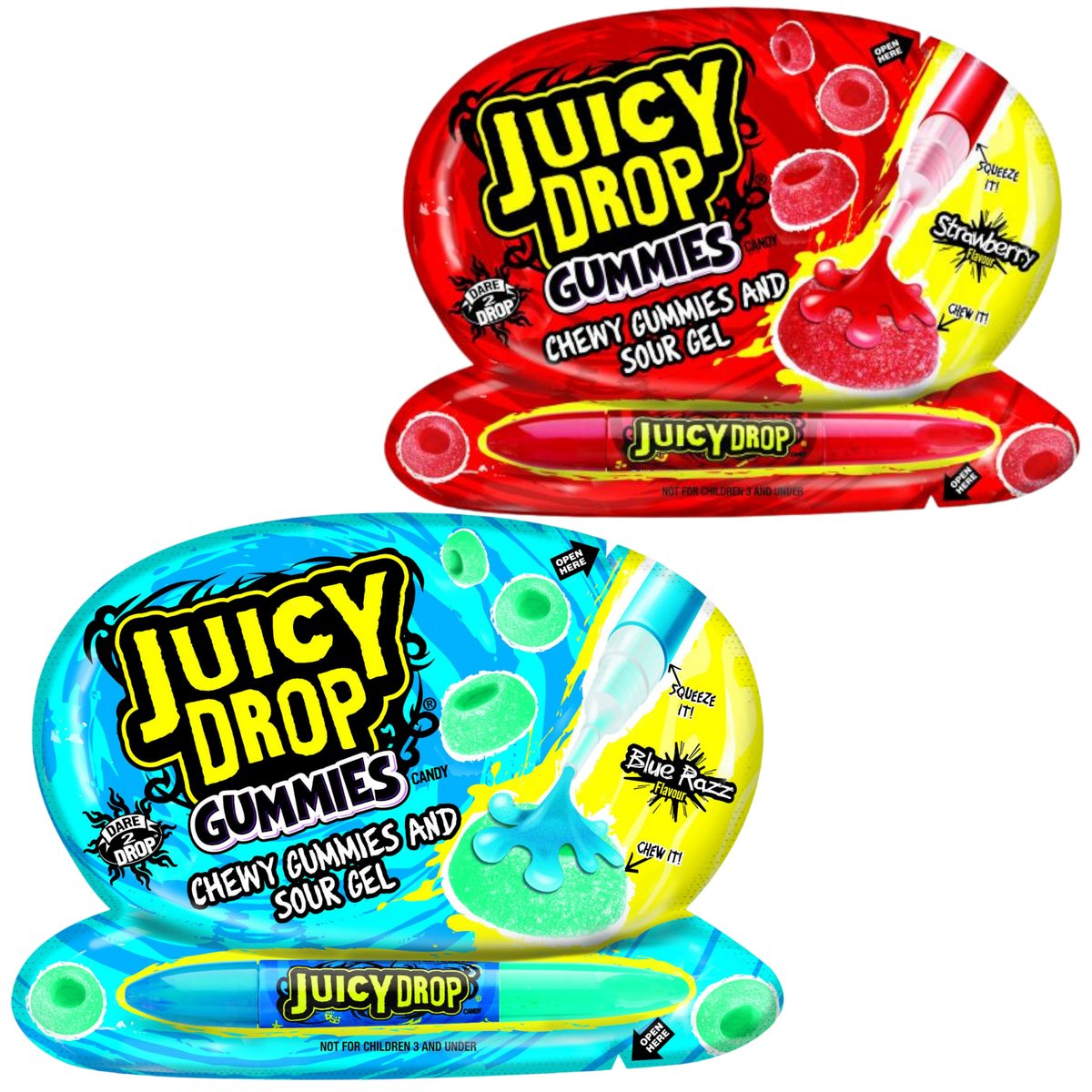 Juicy Drop Gummies & Sour Gel Pen - 2oz (57g) | Poppin Candy