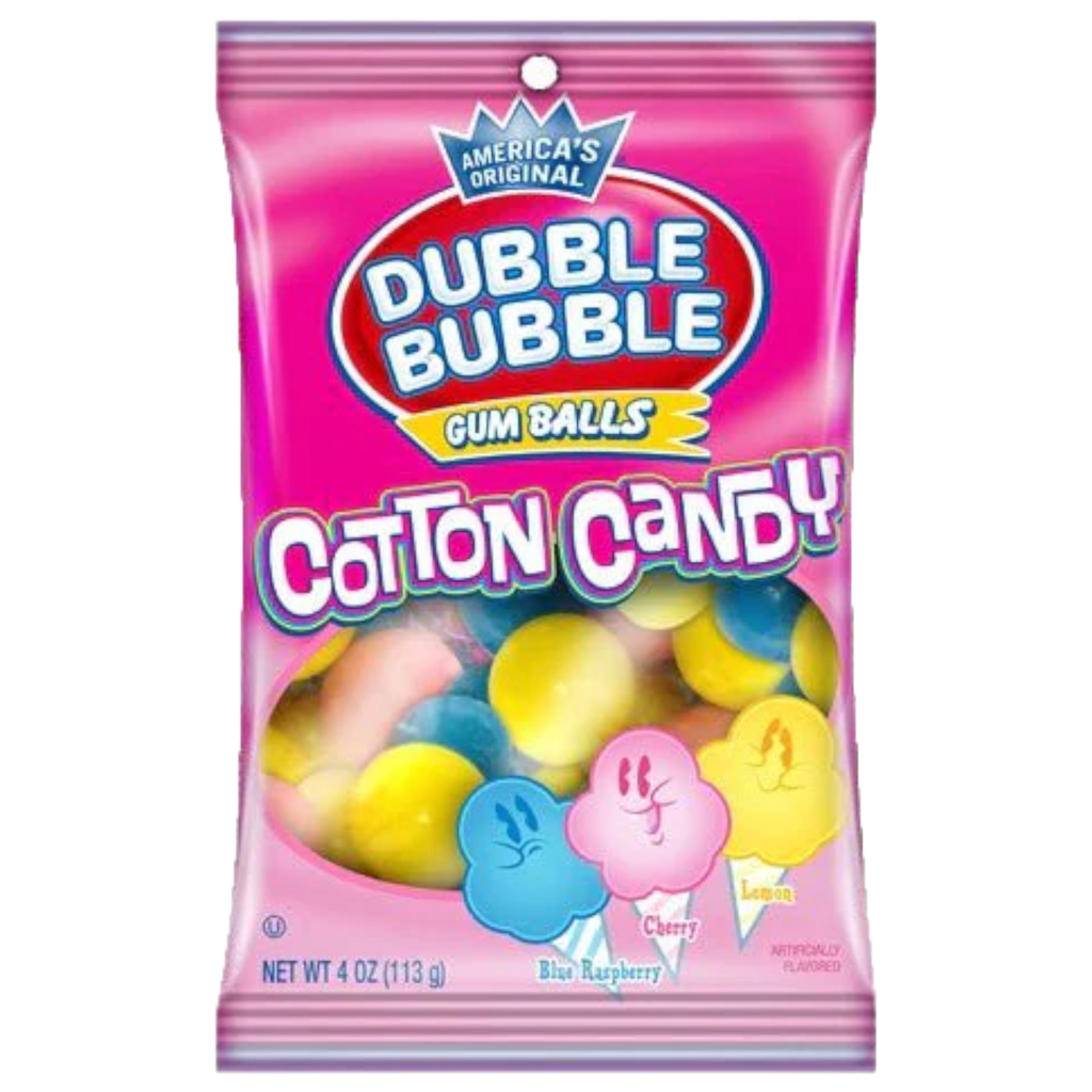Dubble Bubble Gum Balls Cotton Candy Peg Bag - 4oz (113g)