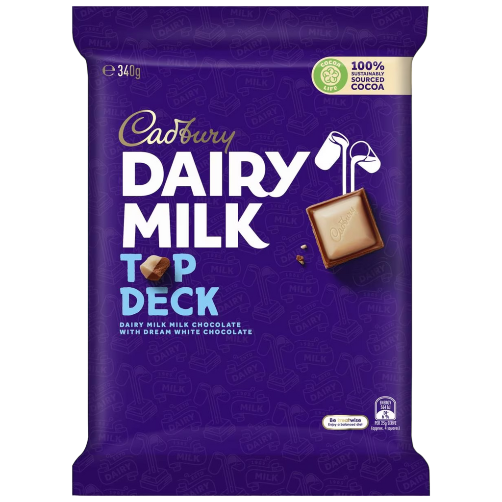 Cadbury Dairy Milk Top Deck Large Chocolate Block (Australia) - 11.9oz (340g)