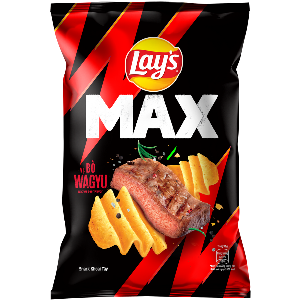 Lay's MAX Wagyu Beef Flavoured Crisps (Vietnam) - 1.48oz (42g)