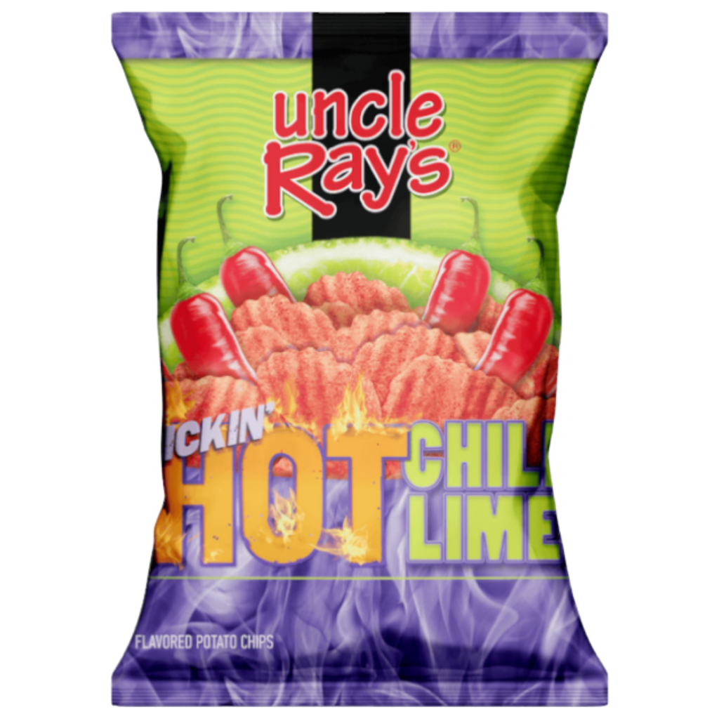 Uncle Ray's Kickin' Hot Chilli & Lime Flavour Potato Chips - 2.9oz (85g)