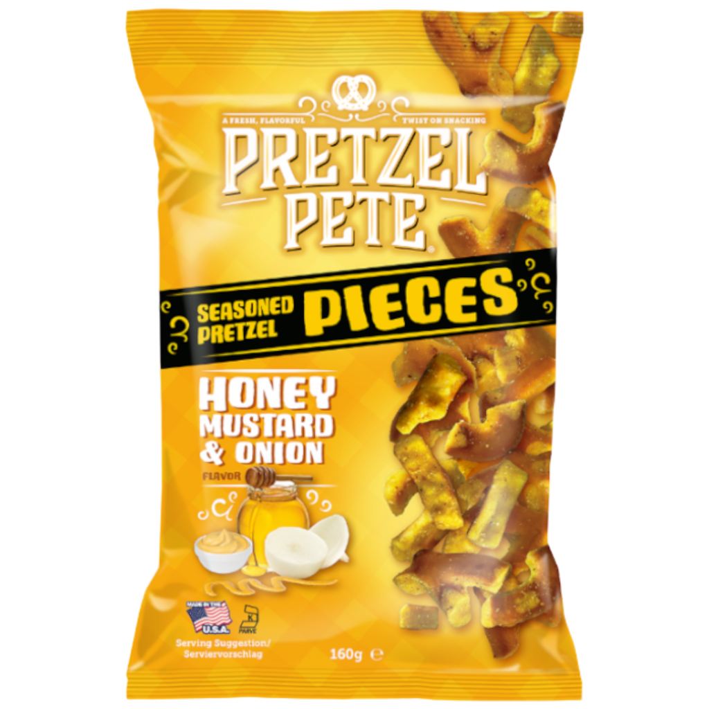 Pretzel Pete Honey Mustard And Onion Seasoned Pretzel Pieces - 5.6oz (160g)