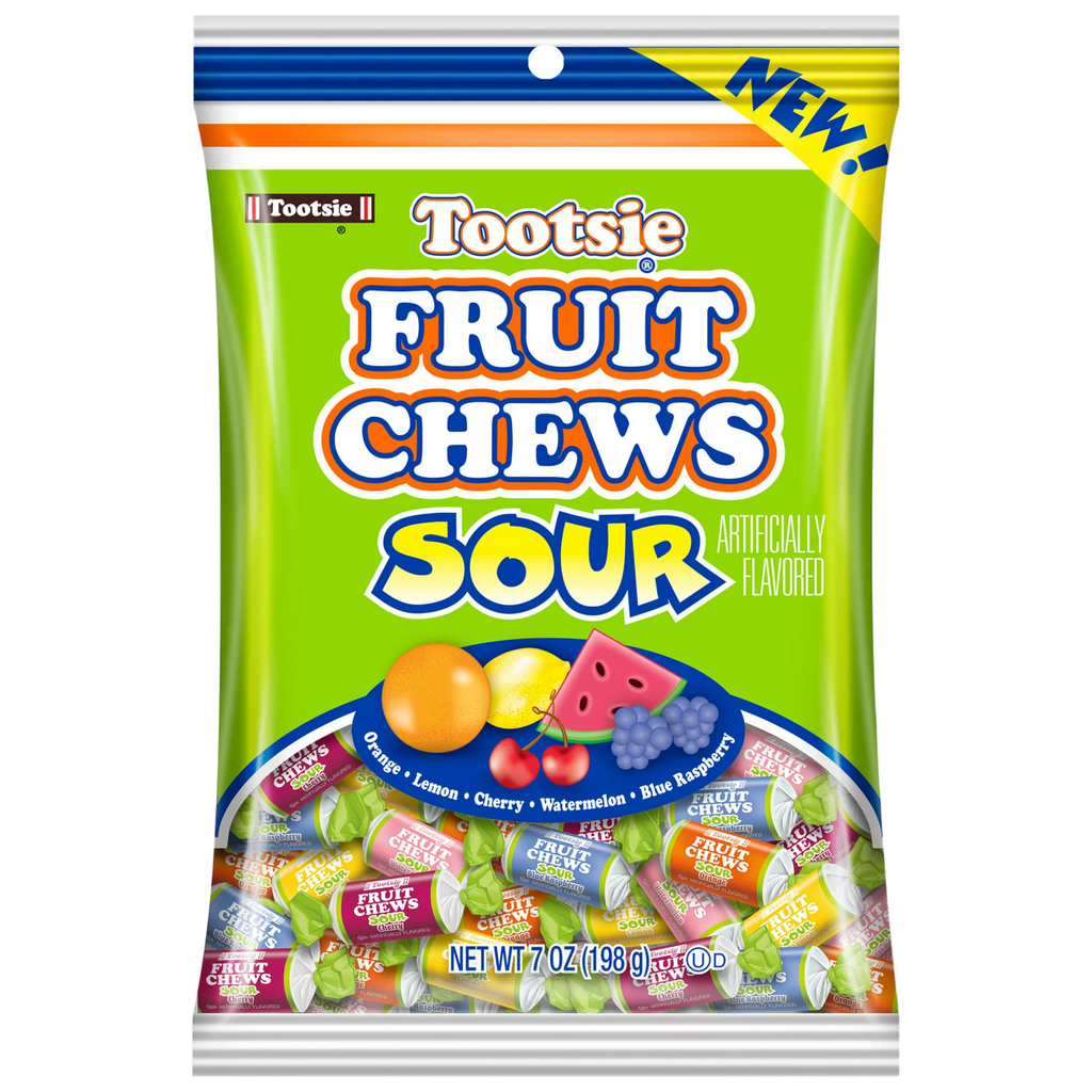 Tootsie Fruit Chews Sour Peg Bag - 7oz (198g)