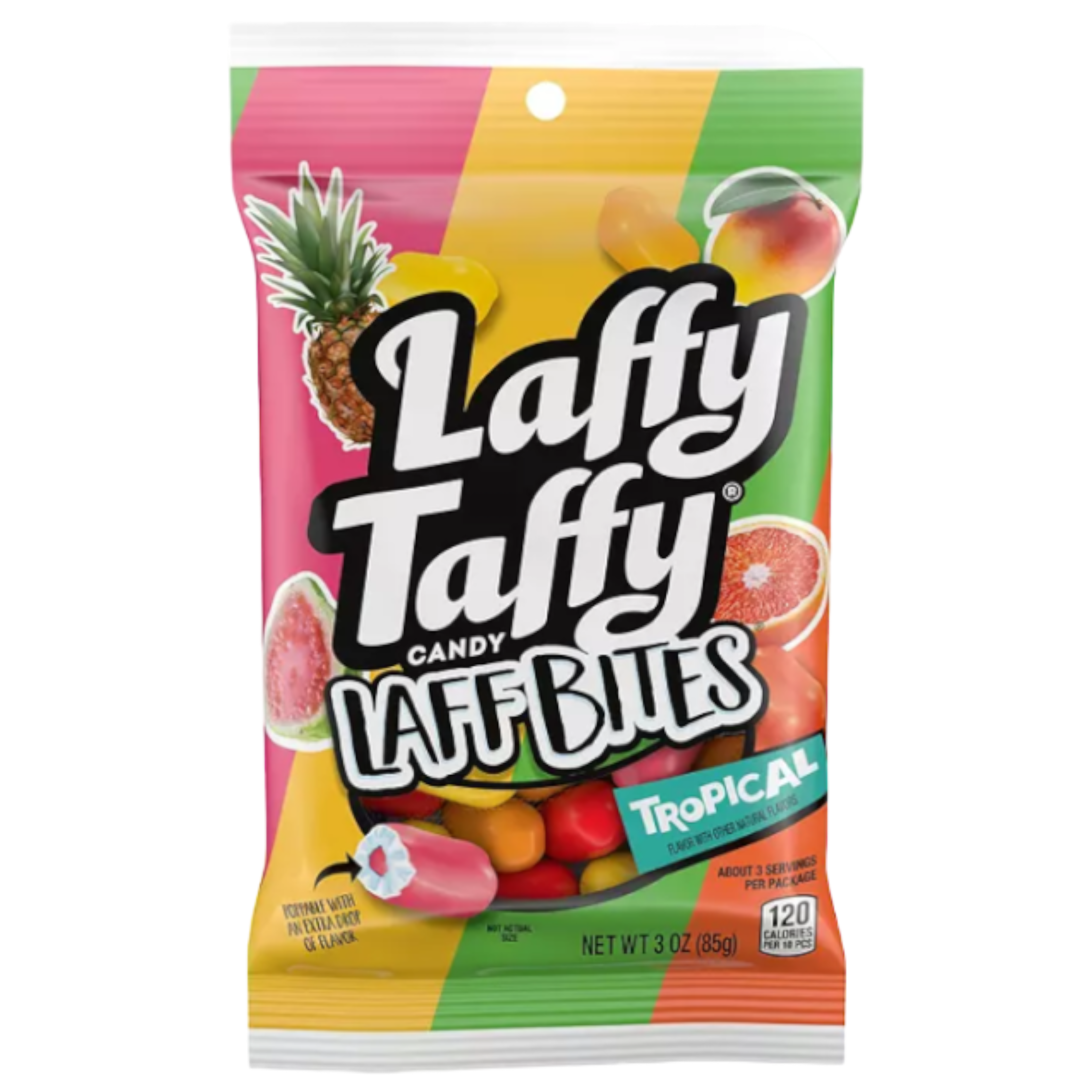 Laffy Taffy Laff Bites Tropical Peg Bag - 3oz (85g)