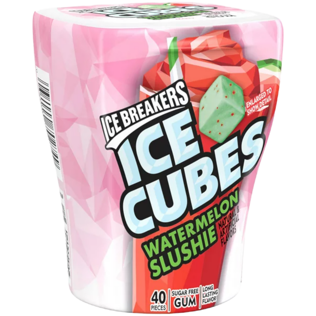 Ice Breakers Ice Cubes Watermelon Slushie Sugar Free Gum - 40 Pieces