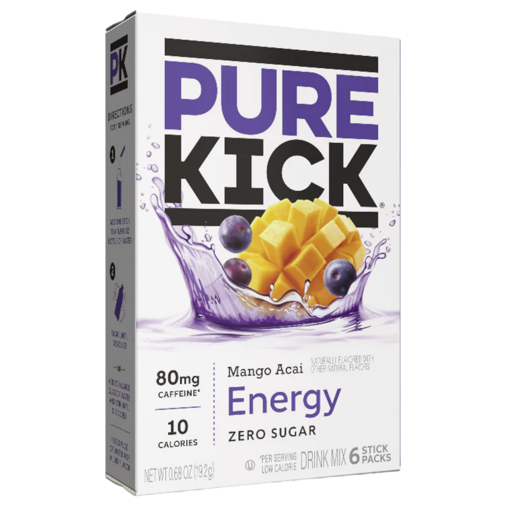 Pure Kick Energy Drink Mix 6 pack - Mango Acai - 0.68oz (19.2g)