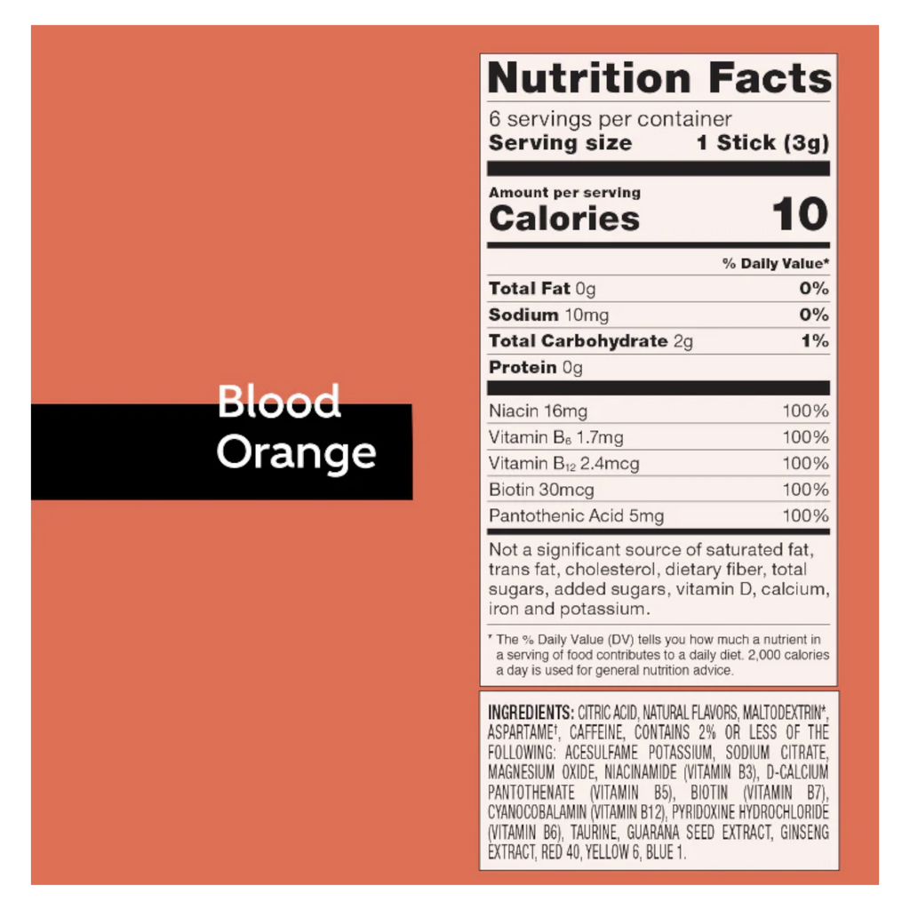 Pure Kick Energy Drink Mix 6 pack - Blood Orange - 0.63oz (18g)