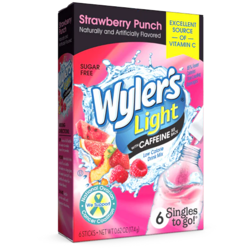 Wyler's Light Singles To Go Strawberry Punch with Caffeine Sugar Free - 6 Pack - 0.62oz (17.4g)