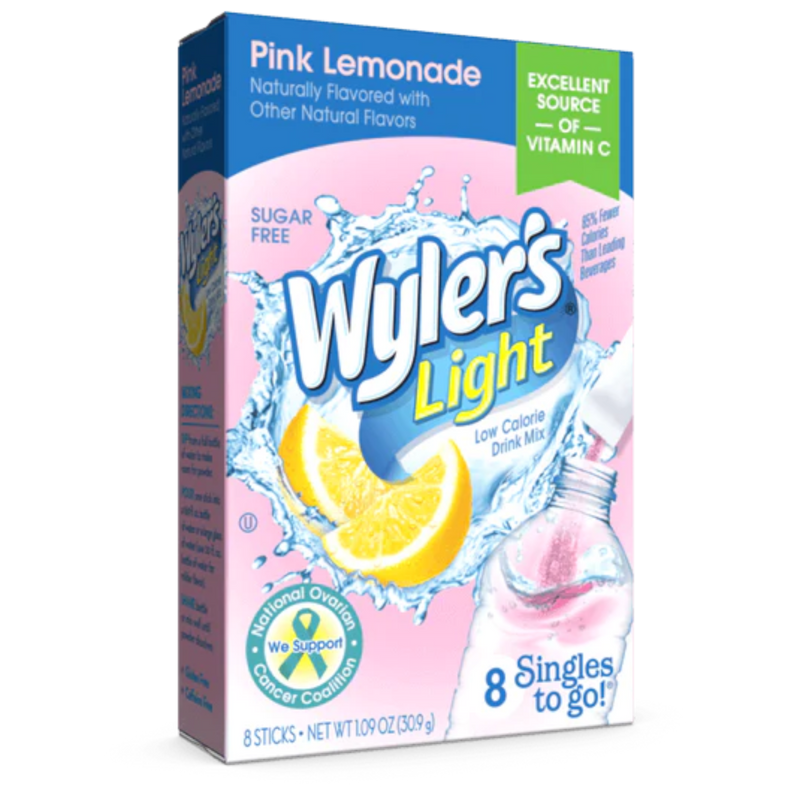 Wyler's Light Singles To Go Pink Lemonade Sugar Free - 8 Pack - 1.09oz (30.9g)