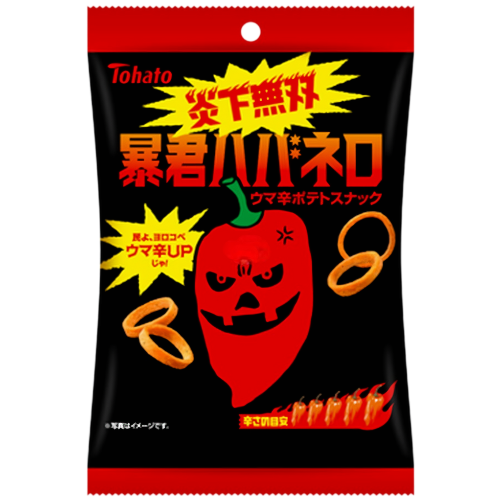 Tohato Bokun Habanero Tyrant Super Hot Potato Ring Snack - 1.83oz (52g)