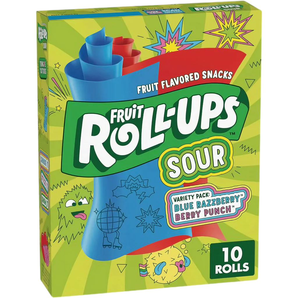 Fruit Roll-Ups Sour Blue Razzberry & Berry Punch - 5oz (141g)