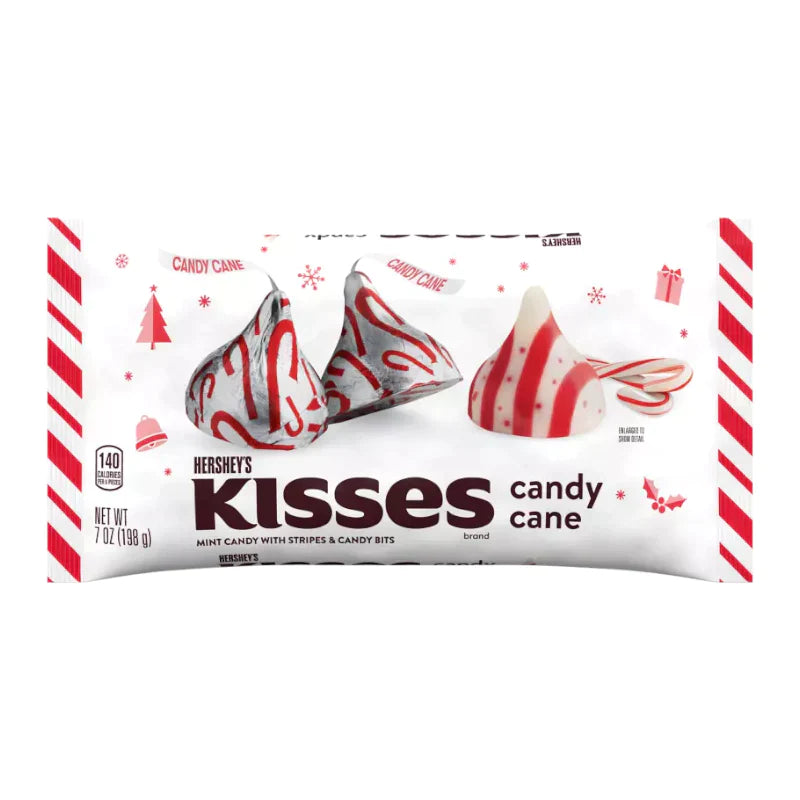 Limited Edition Christmas Hershey's Kisses Candy Cane Share Bag - 7oz (198g)