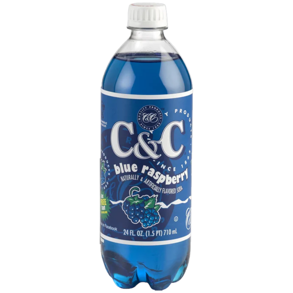 C&C Blue Raspberry Soda Bottle - 24fl.oz (710ml)