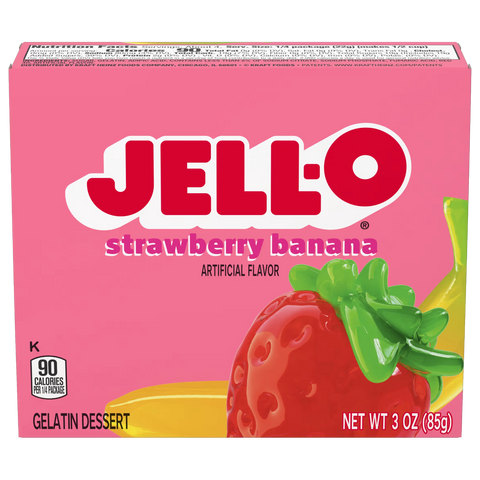 Jell-O Strawberry Banana Gelatine - 3oz (85g) – Poppin Candy