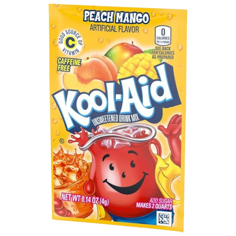 Kool Aid Peach Mango Unsweetened Drink Mix Sachet - 0.14oz (4g