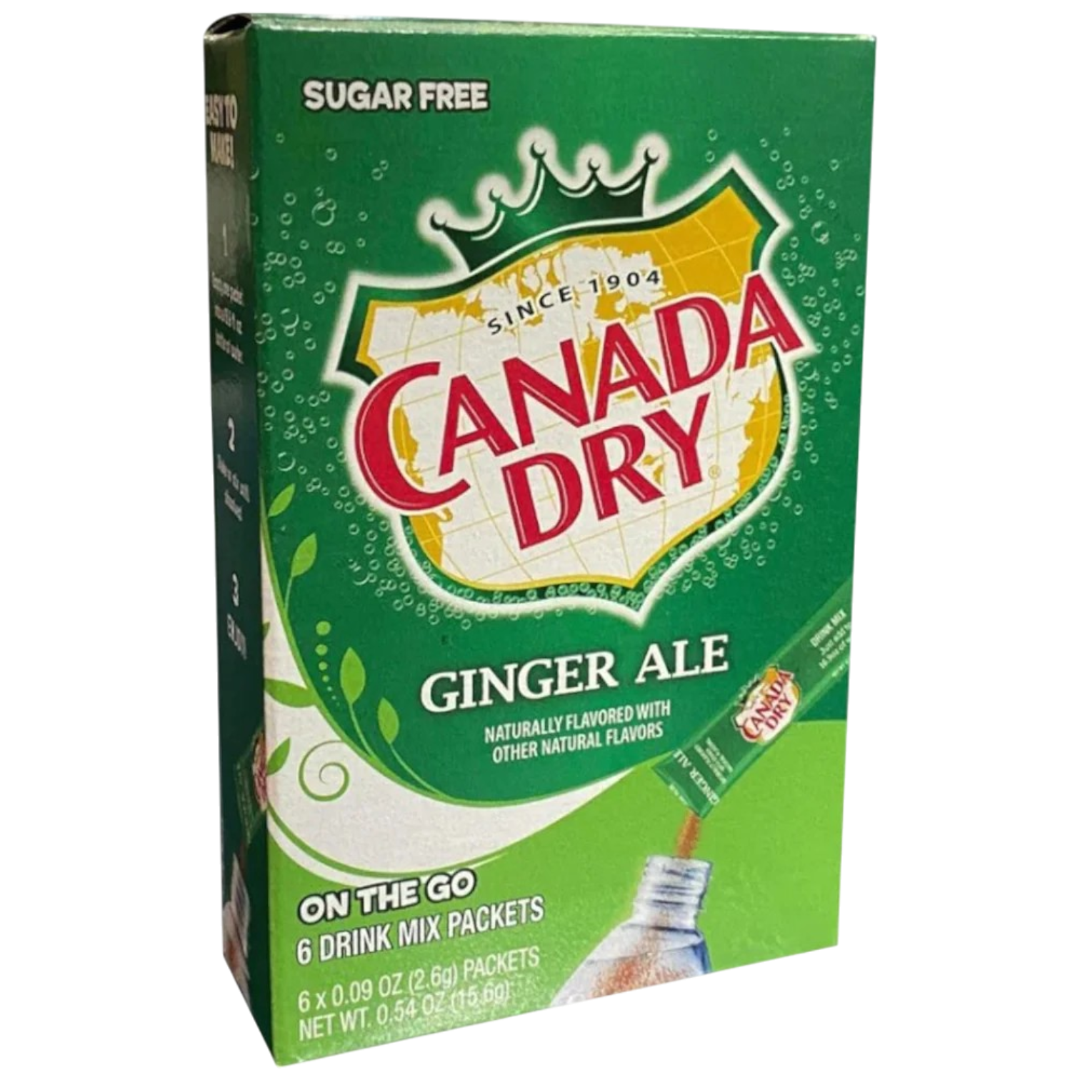Canada Dry Ginger Ale Sugar Free Singles to Go Drink Mix 6 Pack - 0.54oz (15.6g)