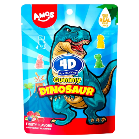 Amos 4D Gummy Dinosaurs - 7oz (198g) – Poppin Candy