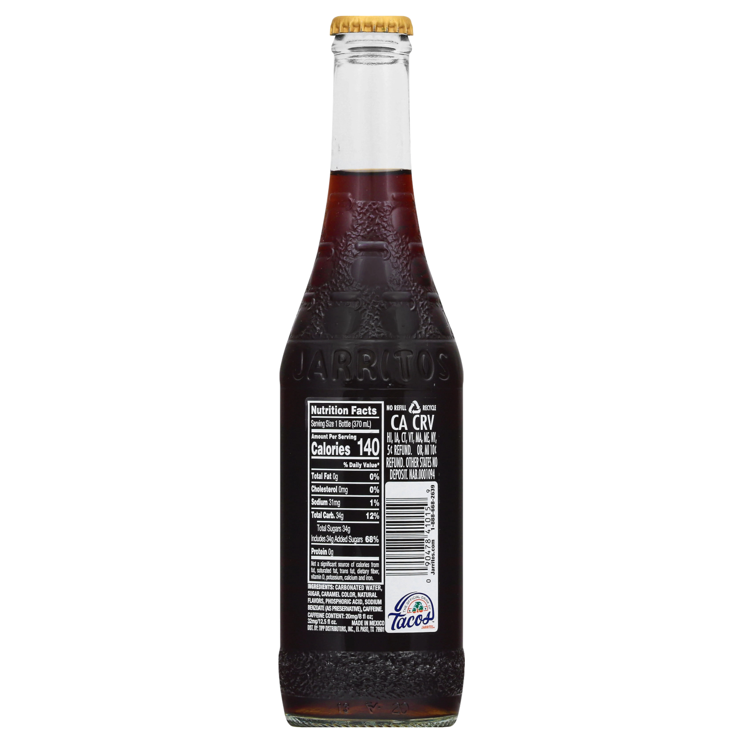 Jarritos Mexican Cola Soda - 12.5fl.oz (370ml)