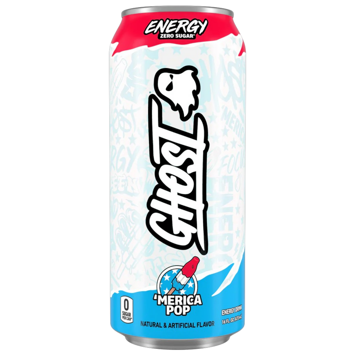 Ghost Energy 'Merica Pop Zero Sugar - 16fl.oz (473ml) – Poppin Candy